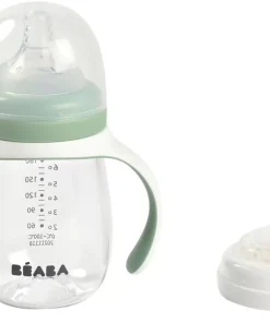 Hot Biberon D'Apprentissage 2 En 1 210 Ml Sage Green Couverts, Vaisselle Et Bavoirs