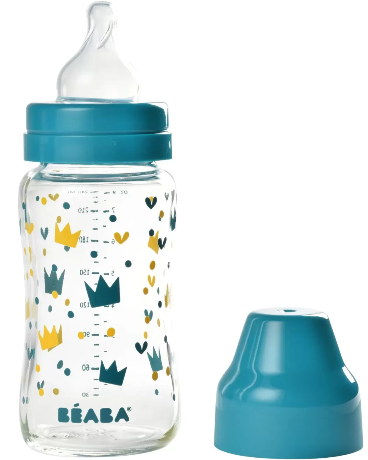 Online Biberon Verre Col Large 240Ml Blue Biberons Et Accessoires