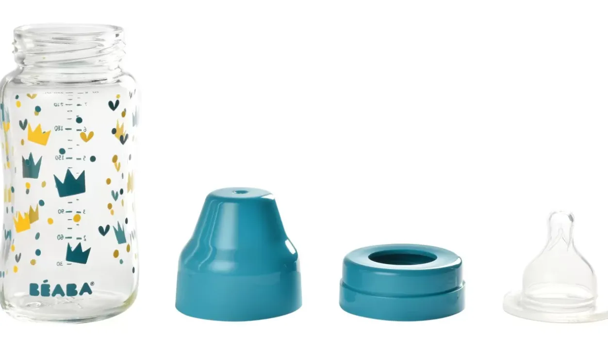 Online Biberon Verre Col Large 240Ml Blue Biberons Et Accessoires