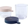 Discount Coffret 2 Portions Verre 150 Ml Pink Et 250 Ml Dark Blue Pots De Conservation