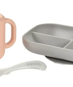 Clearance Coffret D'Apprentissage Silicone + Tasse Pink Couverts, Vaisselle Et Bavoirs