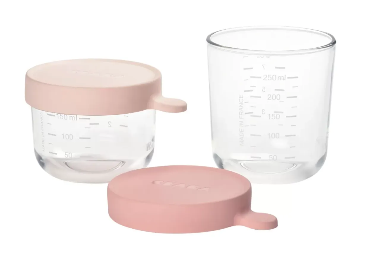 Sale Coffret De 2 Portions Verre 150 Ml Pink / 250 Ml Old Pink Pots De Conservation
