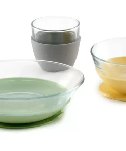 Coffret Repas Verre Yellow Couverts, Vaisselle Et Bavoirs