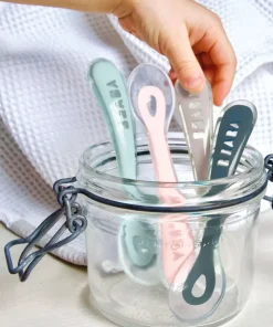 Lot 4 Cuilleres 2Eme Age Silicone Blue Couverts, Vaisselle Et Bavoirs