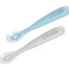 Sale Lot 2 Cuilleres 1Er Age Silicone + Boite De Transport Grey/B Couverts, Vaisselle Et Bavoirs