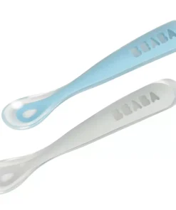 Sale Lot 2 Cuilleres 1Er Age Silicone + Boite De Transport Grey/B Couverts, Vaisselle Et Bavoirs