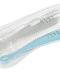Sale Lot 2 Cuilleres 1Er Age Silicone + Boite De Transport Grey/B Couverts, Vaisselle Et Bavoirs