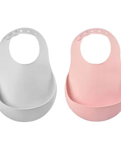 Sale Lot De 2 Bavoirs Silicone Light Mist/Old Pink Couverts, Vaisselle Et Bavoirs