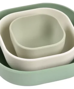 Online Lot De 3 Bols Silicone Gigogne Sage Green Goûter Sain