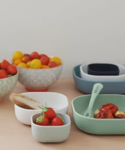 Online Lot De 3 Bols Silicone Gigogne Sage Green Goûter Sain