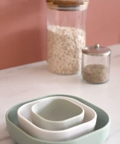 Online Lot De 3 Bols Silicone Gigogne Sage Green Goûter Sain
