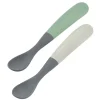 Sale Lot De 2 Cuilleres 1Er Age Silicone Bi-Ton Mineral Couverts, Vaisselle Et Bavoirs