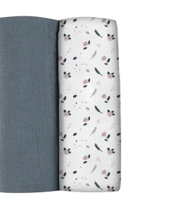 Lot De 2 Langes Xxl En Coton Stormy Weather/Spring Flower Emmaillotage