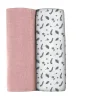 Hot Lot De 2 Langes Xxl En Coton Bridal Pink/Flowery Countryside Emmaillotage