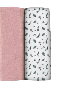 Hot Lot De 2 Langes Xxl En Coton Bridal Pink/Flowery Countryside Emmaillotage