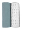 Clearance Lot De 2 Langes Xxl En Coton Baltic Blue/Points Emmaillotage