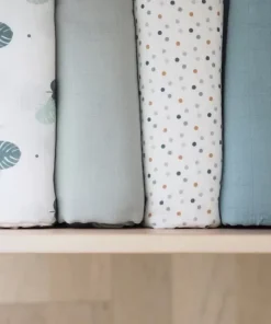 Clearance Lot De 2 Langes Xxl En Coton Baltic Blue/Points Emmaillotage