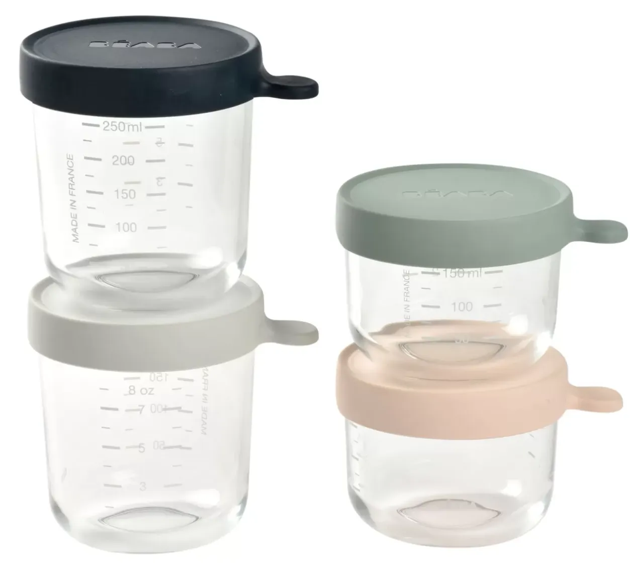 Hot Lot De 4 Portions Verre - Eucalyptus Pots De Conservation