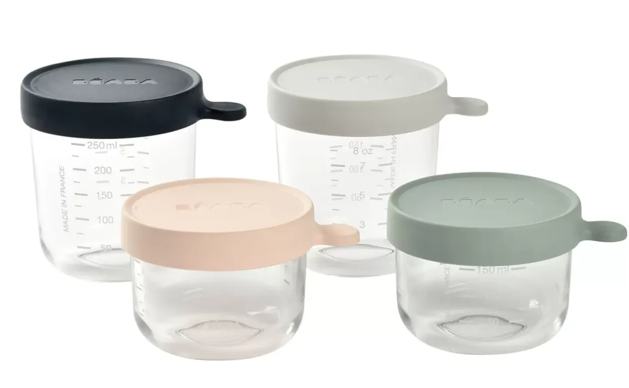 Hot Lot De 4 Portions Verre - Eucalyptus Pots De Conservation