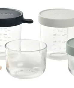 Hot Lot De 4 Portions Verre - Eucalyptus Pots De Conservation