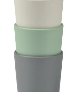 Hot Lot De 3 Verres Silicone Velvet Grey / Sage Green Couverts, Vaisselle Et Bavoirs