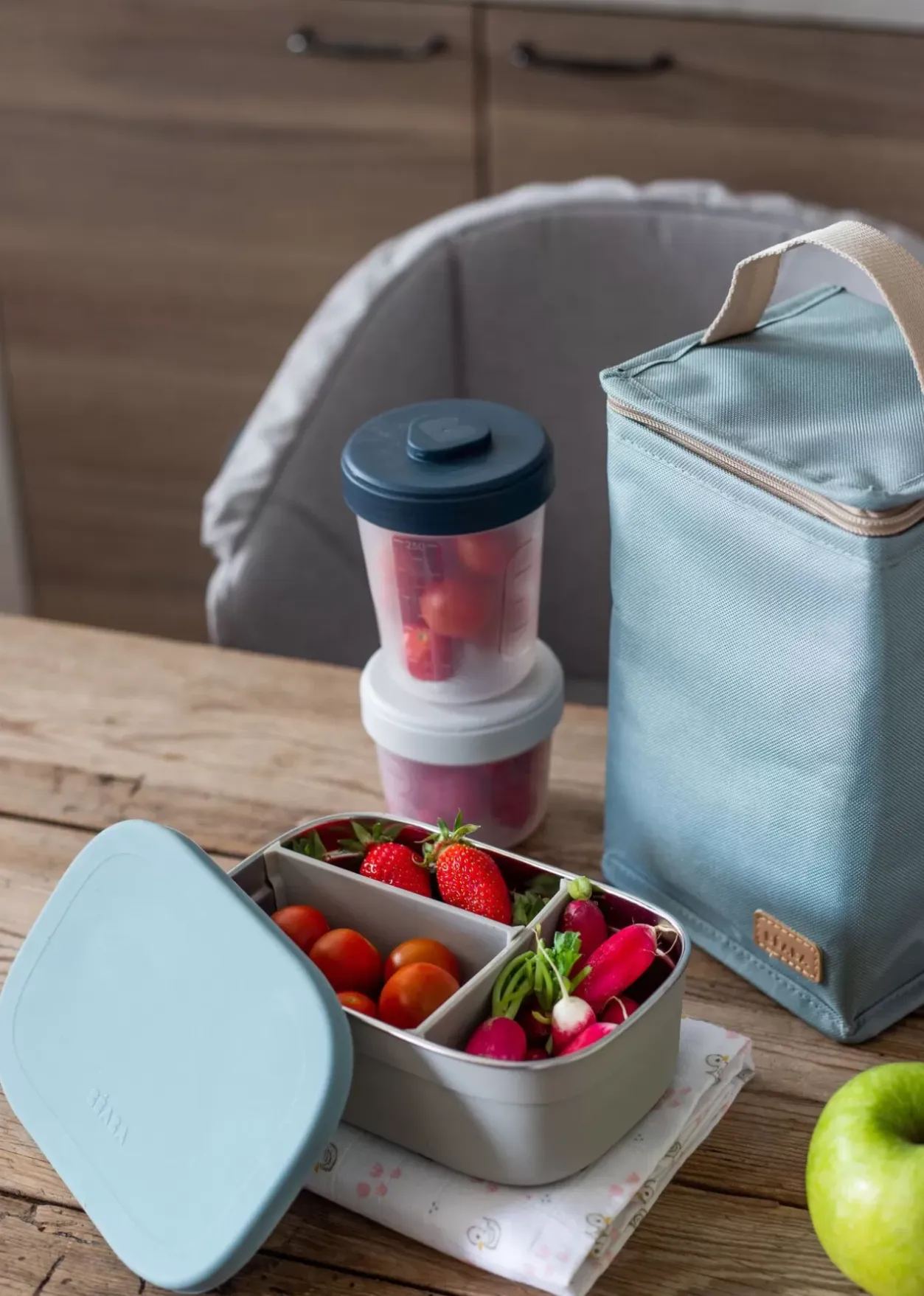 Lunch Box Baltic Blue Couverts, Vaisselle Et Bavoirs