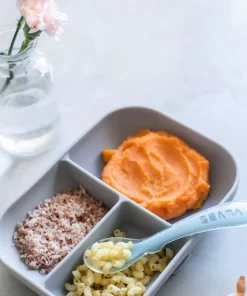 Sale Set Repas Silicone Avec Ventouse Grey Couverts, Vaisselle Et Bavoirs