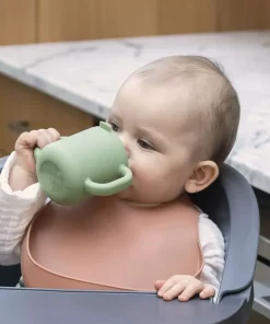 Outlet Tasse D'Apprentissage Silicone Sage Green Goûter Sain