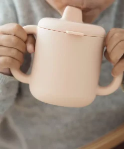 Clearance Tasse D'Apprentissage Silicone Pink Couverts, Vaisselle Et Bavoirs