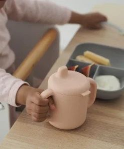Clearance Tasse D'Apprentissage Silicone Pink Couverts, Vaisselle Et Bavoirs