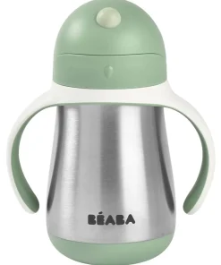 New Tasse Paille Inox 250 Ml Sage Green Couverts, Vaisselle Et Bavoirs