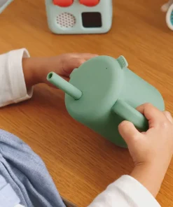 Hot Tasse Paille Silicone Sage Green Couverts, Vaisselle Et Bavoirs